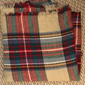 Plaid blanket scarf